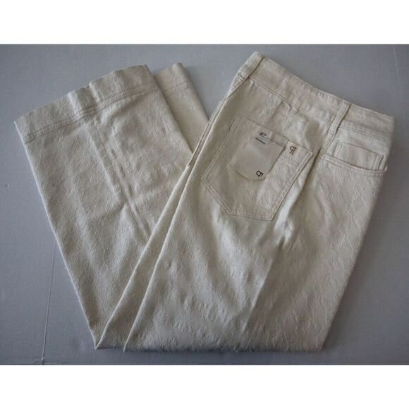 Pilcro Anthropologie OB1809245 Women Sz 27 Beige The Skipper Wide-Leg Jeans - Picture 10 of 12